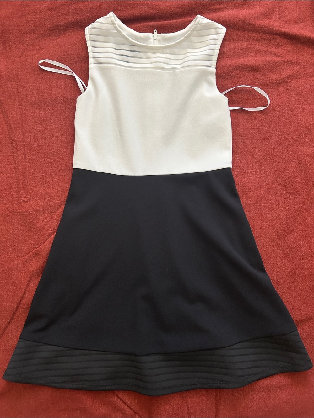 Amy Byer Two-Tone Black and White Sleeveless Midi Dress